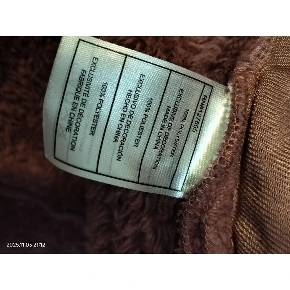 Reebok‎ Women's Dark Dusty Rose Fuzzy Fleece Hooded Zip Up Jacket M